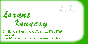 lorant kovacsy business card